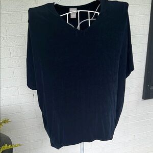 Chico's Navy Oversized Hi-lo Travelers blouse
